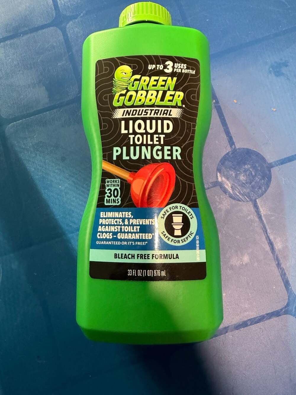 Green Gobbler Industrial Liquid Toilet Plunger Drain Cleaner 33 oz